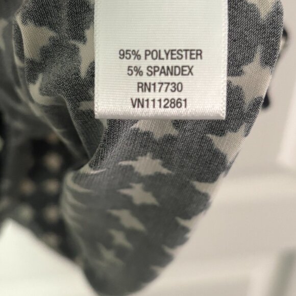 Merona Black & White Geometric Sleeveless Faux-Wrap Midi Dress XL - Picture 7 of 8